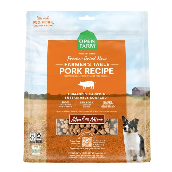 Farmers Table Pork Recipe Freeze Dried Raw Dog Food 13.5-Oz