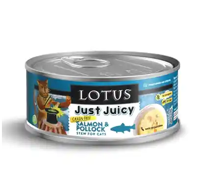 Just Juicy Salmon & Pollock Stew Grain-free Canned Cat Food 5.3-oz