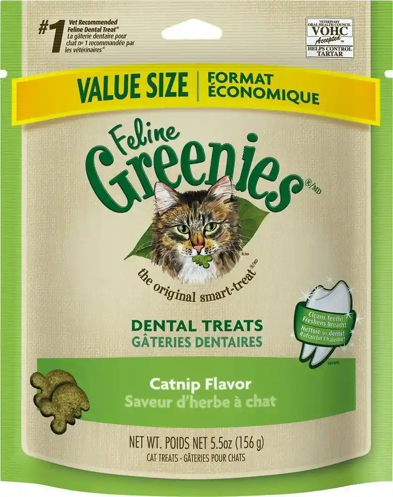 Feline Dental Catnip Flavor Cat Treats 5.5-Oz