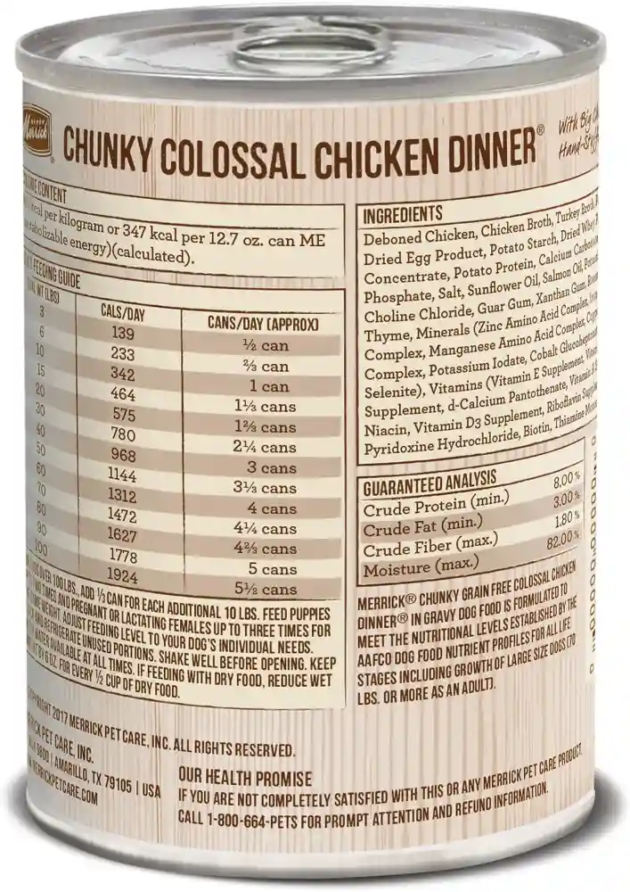 Chunky Grain-free Colossal Chicken Dinner Canned Dog Food 12.7-oz