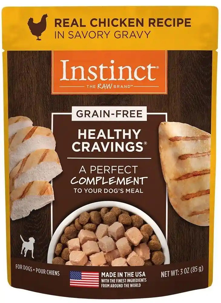 Instinct Healthy Cravings Grain Free Tender Chicken Recipe Meal Topper Pouches For Dogs 3-Oz