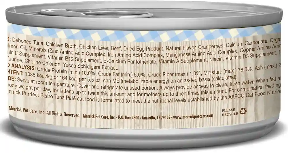 Purrfect Bistro Grain-free Tuna Pate Canned Cat Food 5.5-oz