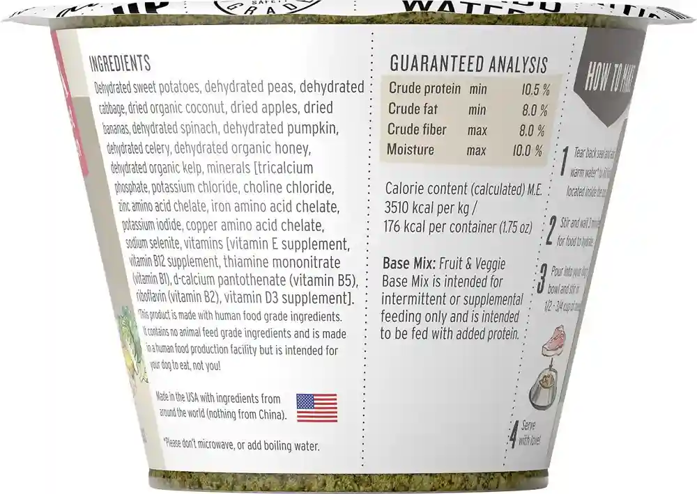 Grain-free Fruit & Veggie Dehydrated Dog Base Mix Cup 1.75-oz