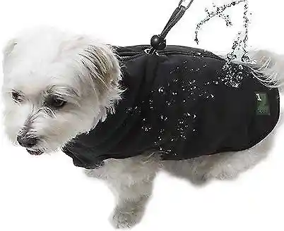 1z Coat With Built-in Dog Harness, Black Sz 14
