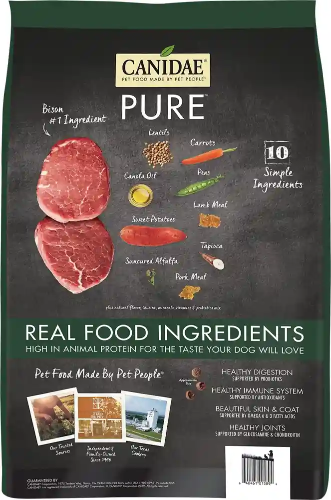 Grain-free Pure Real Bison, Lentil & Carrot Recipe Dry Dog Food 4-lb