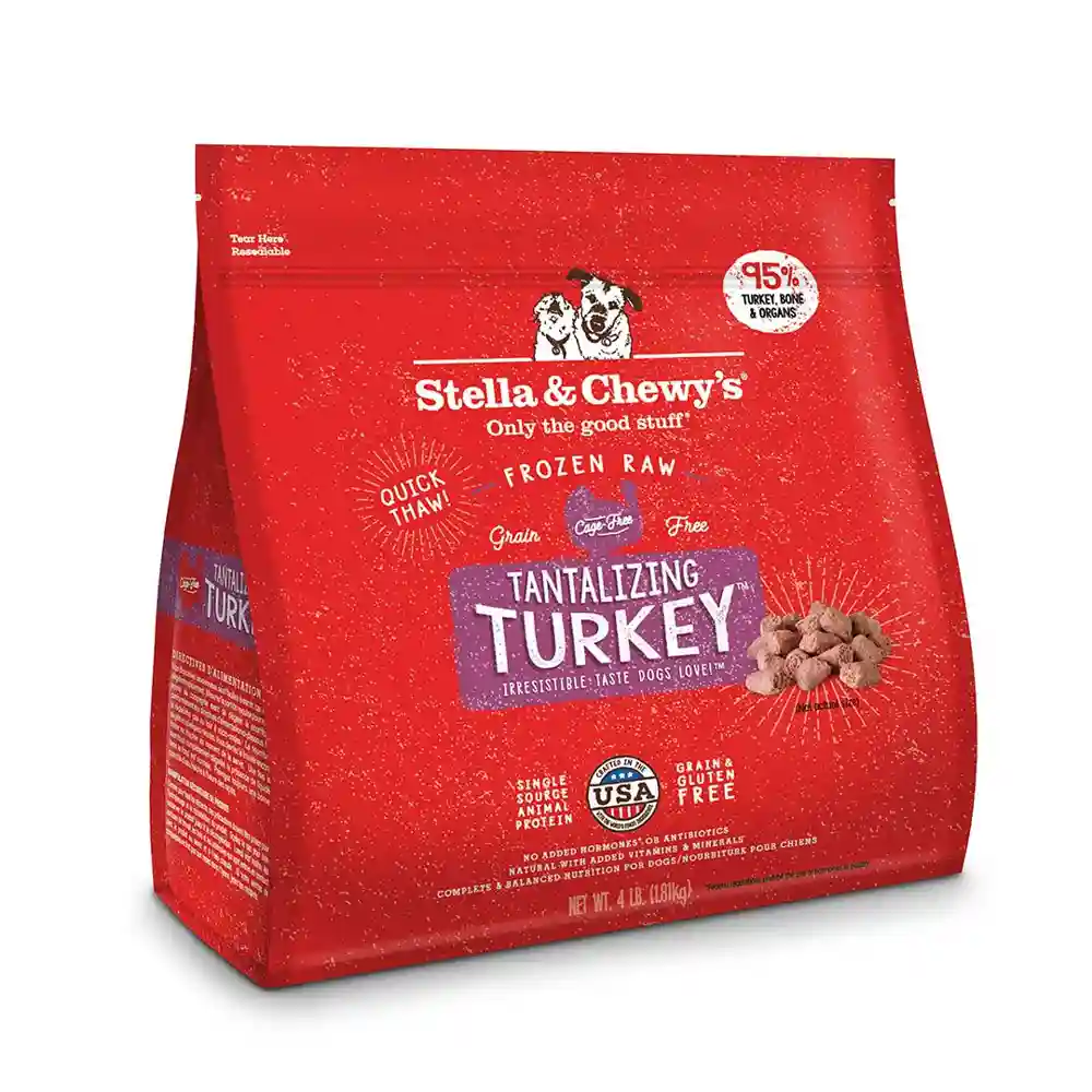 Dinner Morsels Turkey Frozen Raw Dog Food 4-lb