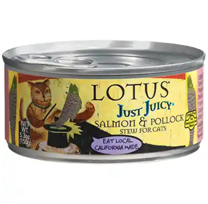Just Juicy Salmon & Pollock Stew Grain-free Canned Cat Food 5.3-oz