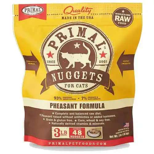 Raw Frozen Feline Pheasant Formula Nuggets Cat Food 3-Lb