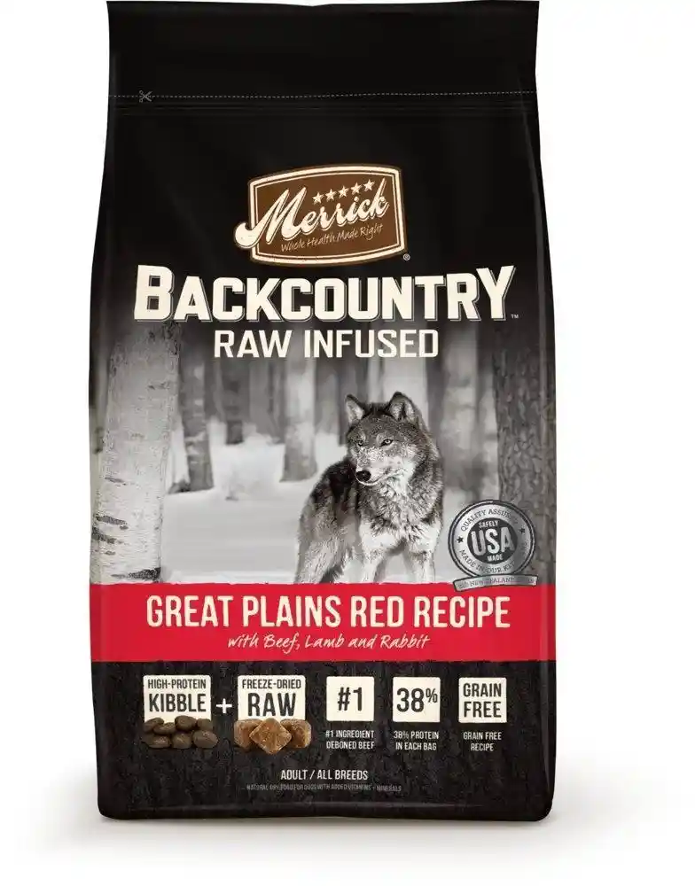Backcountry Raw Infused Grain Free Great Plains Red Recipe Dry Dog Food 4-Lb