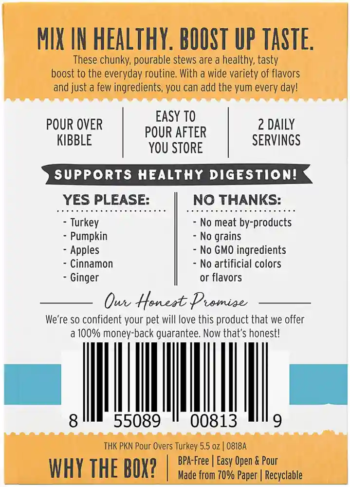 Pumpkin Pour Overs Turkey & Pumpkin Stew Wet Dog Food Topper, 5.5-Oz