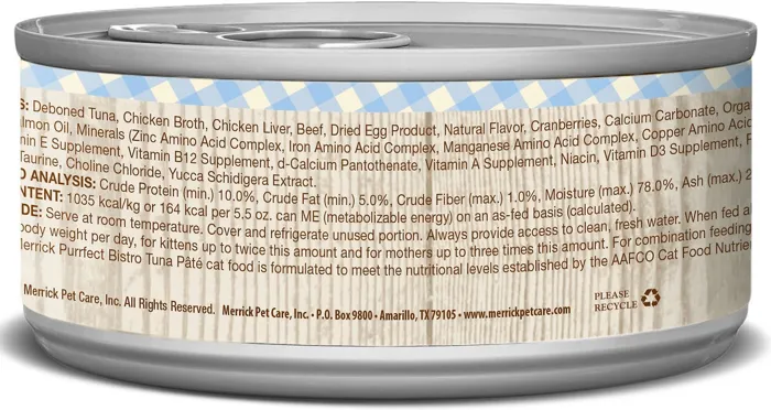 Purrfect Bistro Grain-free Tuna Pate Canned Cat Food 3-oz