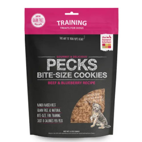 Pecks Grain-free Beef & Blueberry Recipe Cookie Dog Treats 12-oz