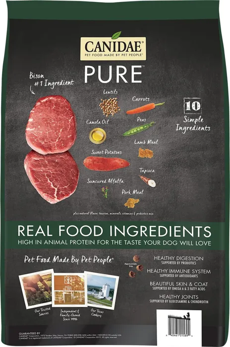 Grain-free Pure Real Bison, Lentil & Carrot Recipe Dry Dog Food 21-lb