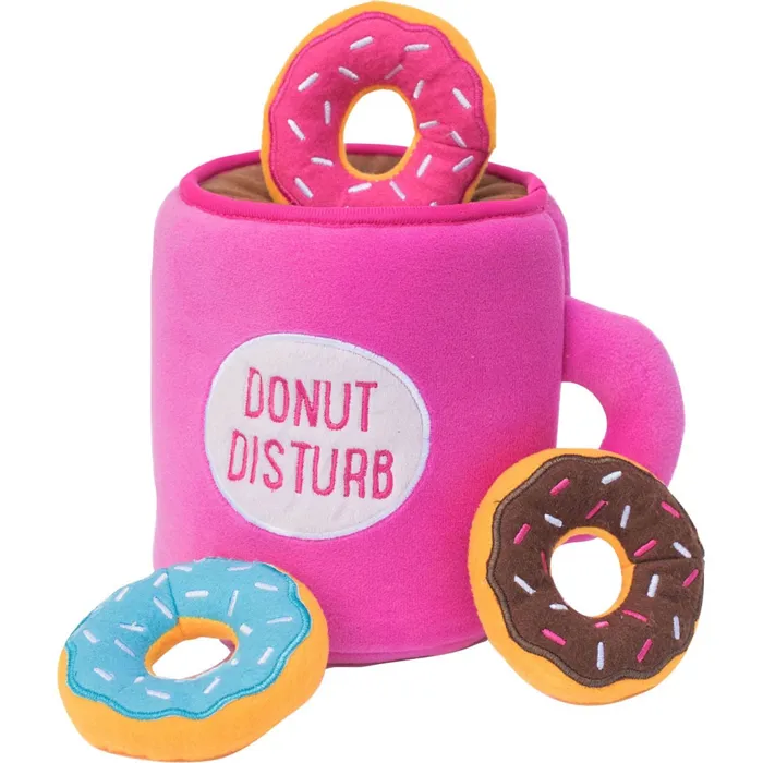 Zippy Burrow Coffee & Donutz Puzzle Dog Toy Plush