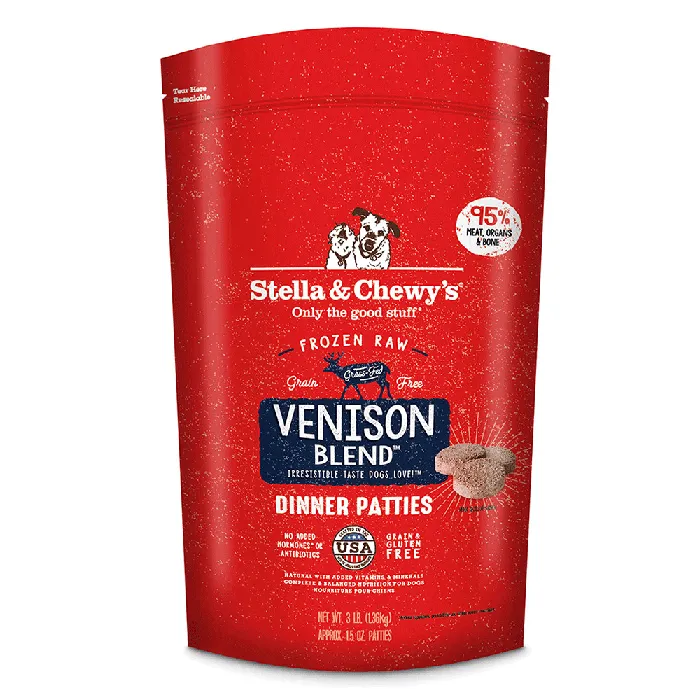 Dinner Patties Venison Blend Frozen Raw Dog Food 6-Lb