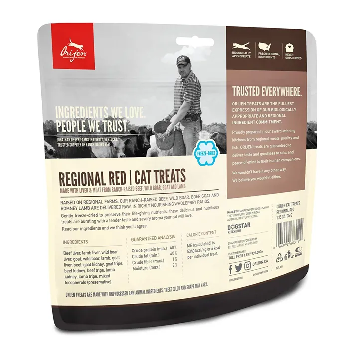 Freeze-dried Cat Treats, Regional Red, Biologically Appropriate & Grain Free 1.25-oz