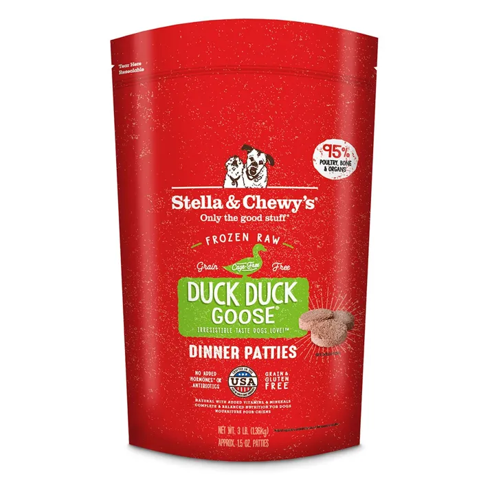 Dinner Patties Duck Goose Frozen Raw Dog Food 6-Lb
