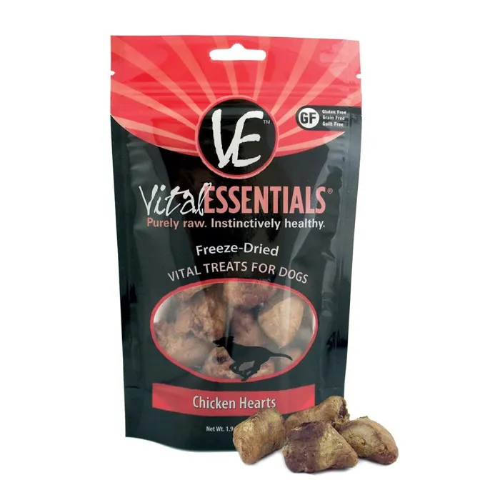 Freeze Dried Chicken Hearts Vital Treats For Dogs 1.9-Oz