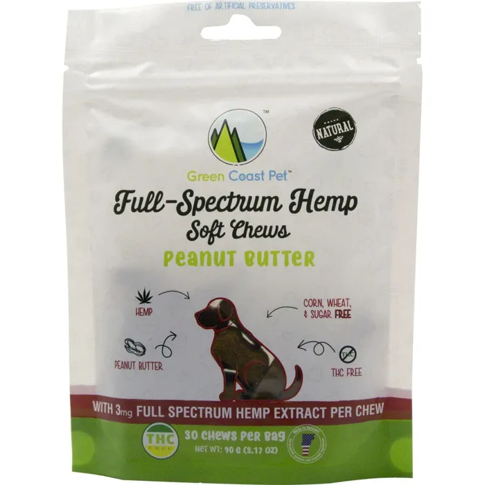 Full-spectrum Hemp Soft Chews- Peanut Butter Flavor 3.17-oz