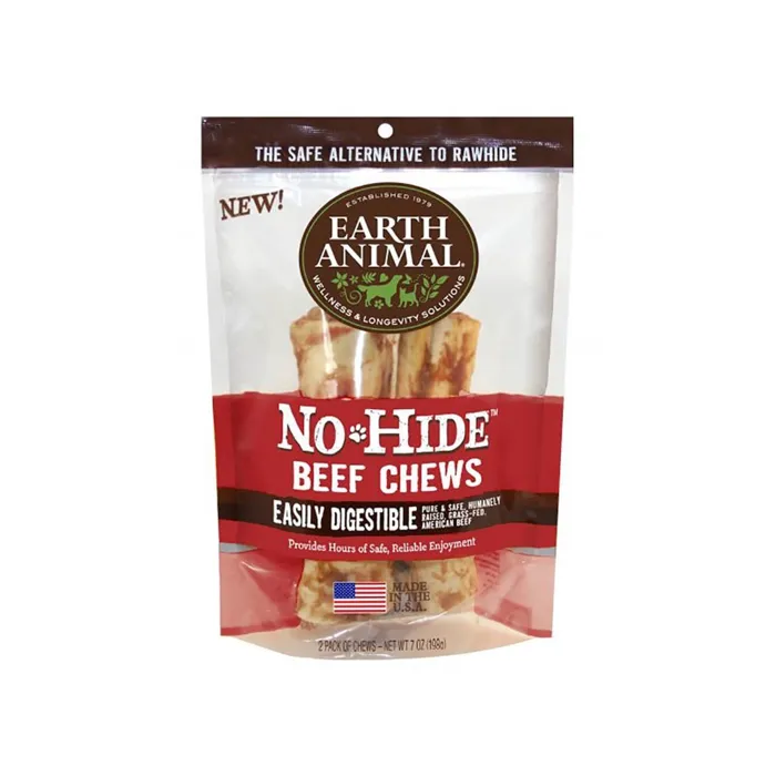 No-Hide Easily Digestible Rawhide Alternative Beef Flavor Dog Chews Small - 10-Pack