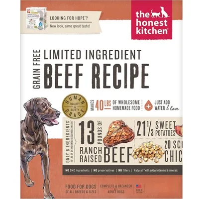 Limited Ingredient Diet Beef Recipe Grain-free Dehydrated Dog Food 4-lb