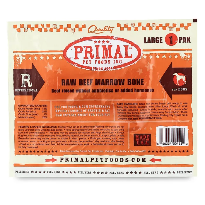 Raw Recreational Beef Marrow Bone (large Size) L
