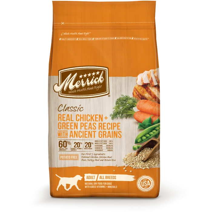 Classic Real Chicken & Green Peas Recipe With Ancient Grains Dry Dog Food 25-Lb