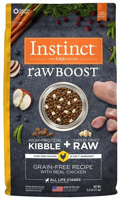 Instinct Raw Boost Gf W/ Real Chkn Nat Dog 23.5-lb