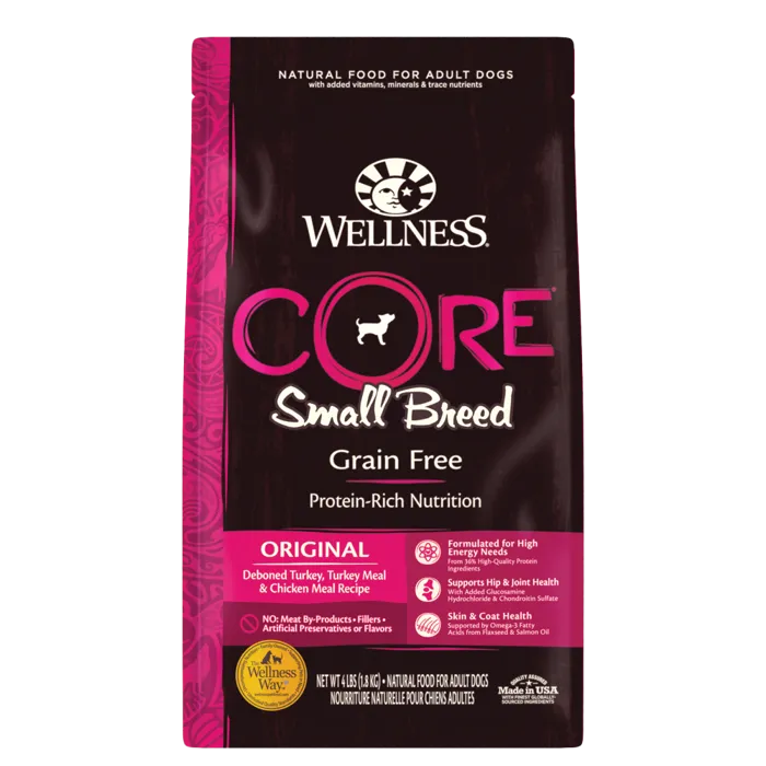 Core Grain Free Natural Small Breed Health Turkey & Chicken Recipe Dry Dog Food 4-Lb