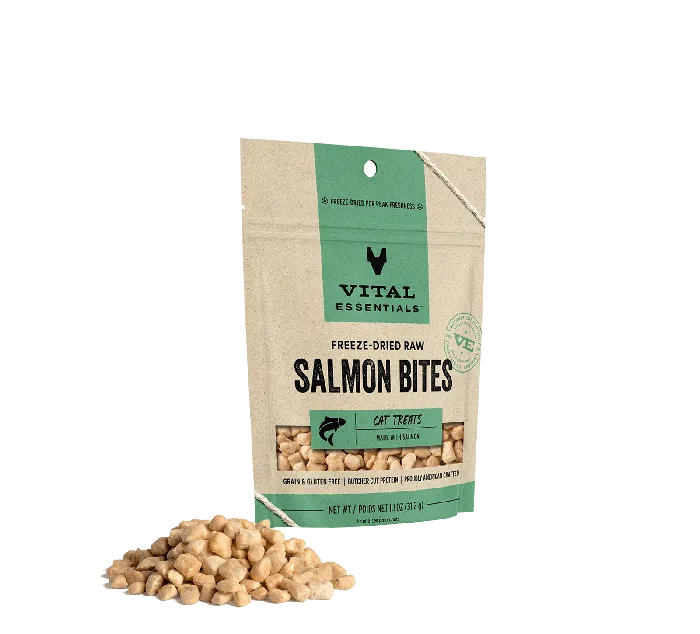 Vital Essentials Freeze Dried Raw Salmon Bites 1.1-oz