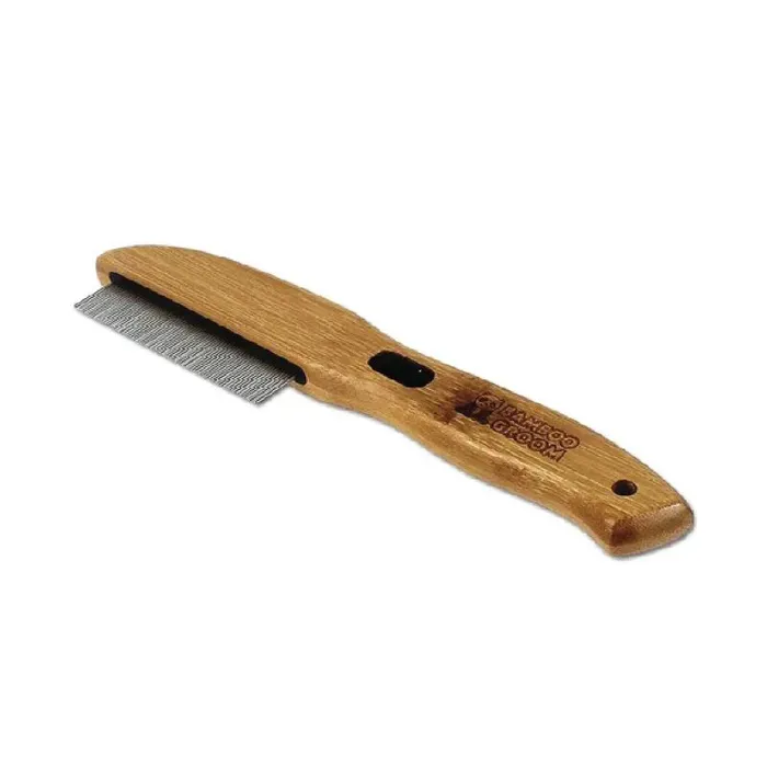 Bamboo Flea Comb Rotating Pins Bamboo 77 Pins