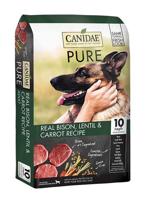 Grain-free Pure Real Bison, Lentil & Carrot Recipe Dry Dog Food 10-lb