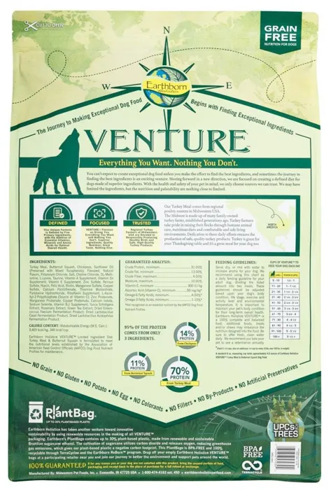 Venture Grain Free Turkey Meal & Butternut Squash Dry Dog Food 12.5-lb
