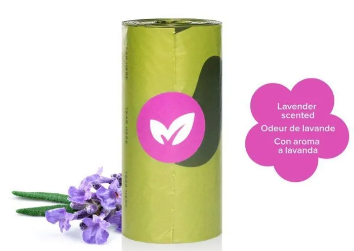 Lavender-Scented Dog Waste Bags, 8 Refill Rolls 120-Count Poop Bags, 120-Count Box
