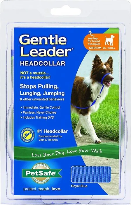Gentle Leader Headcollar, No-pull Dog Collar Medium Royal Blue