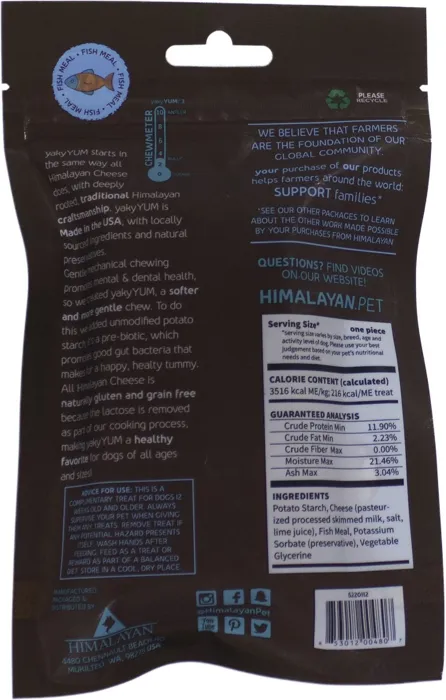 Himalayan Dog Chew Yaky Yum Fish Dog Treats 3-Count Pack