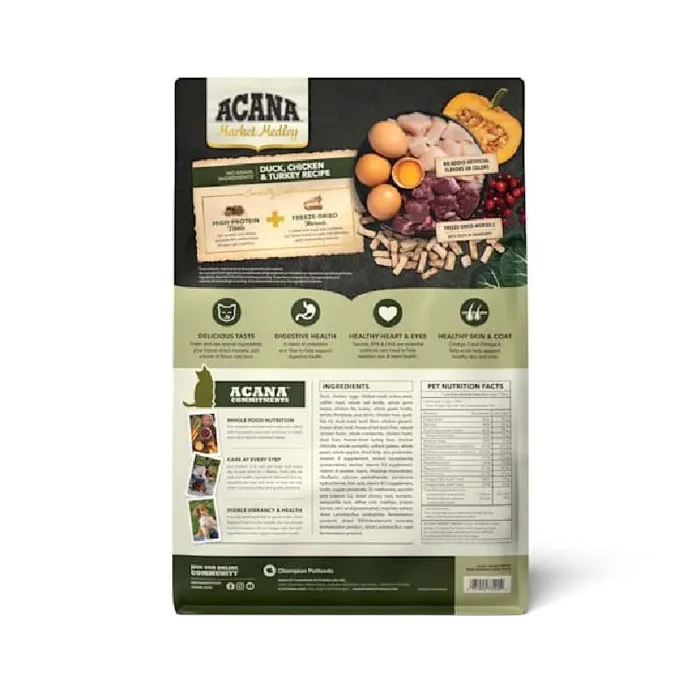 Acana Cat Dry Market Medley Poultry + Fd Duck 3.5#