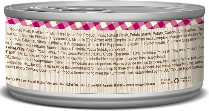Purrfect Bistro Grain-Free Cowboy Cookout Morsels In Gravy Canned Cat Food 5.5-Oz