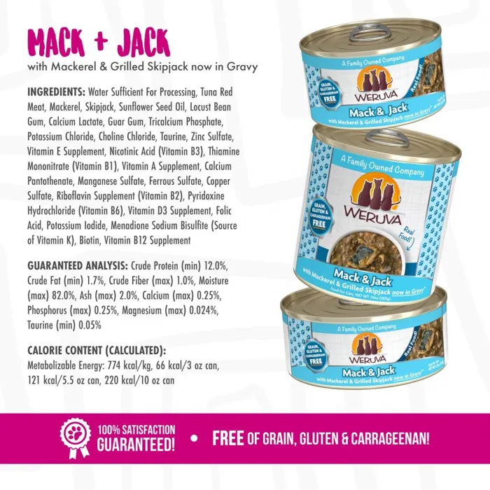 Mack & Jack With Mackerel & Grilled Skipjack Canned Cat Food 10-Oz