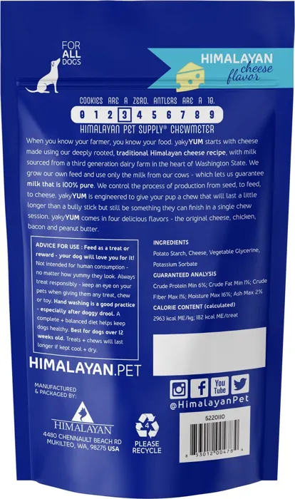 Himalayan Dog Chew Yaky Yum Himalayan Cheese Dog Treats 3 Count Pack