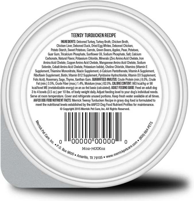 Lil' Plates Adult Small Breed Grain Free Teensy Turducken Canned Dog Food 3-oz