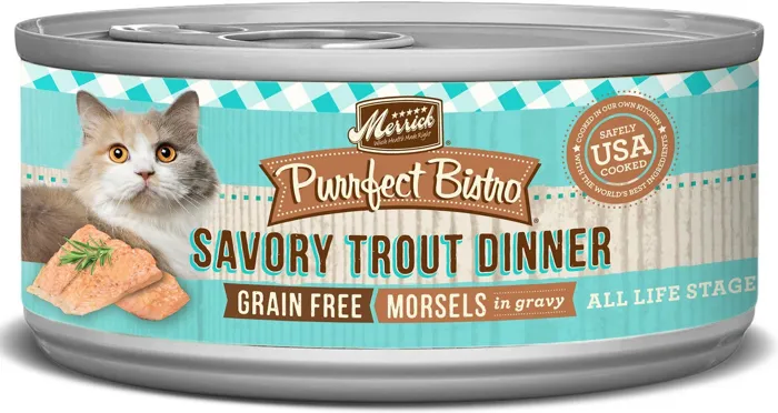 Purrfect Bistro Grain-free Morsels In Gravy Savory Trout Dinner Canned Cat Food 5.5-oz