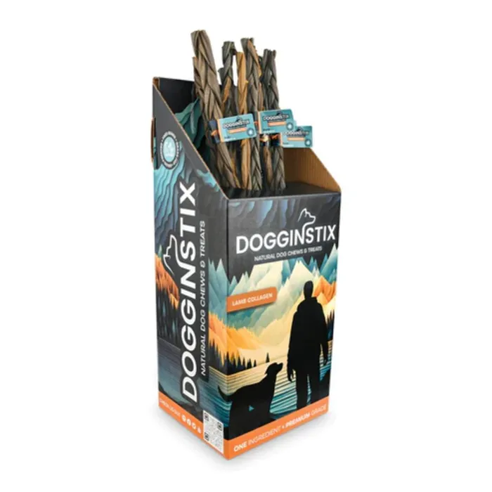 Dogginstix Braided Lamb Collagen 24-inch display box