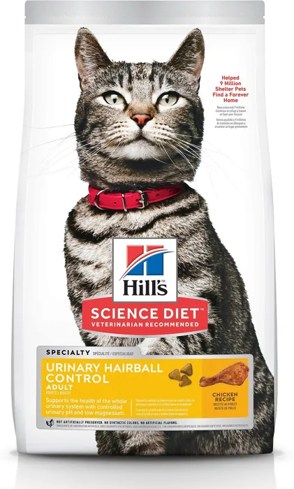 Adult Urinary Hairball Control Dry Cat Food 7-lb