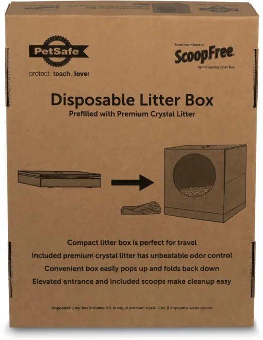 Disp Litter Box Prefilled Premium Crystal Litter