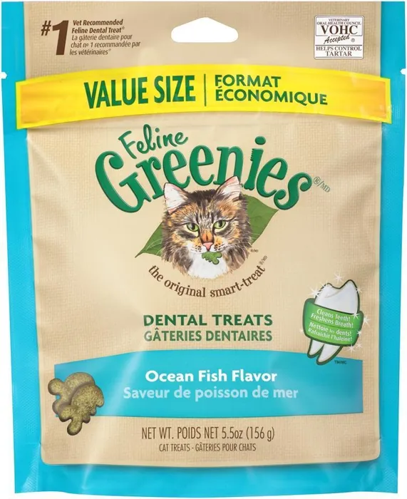 Feline Dental Ocean Fish Flavor Cat Treats 5.5-Oz