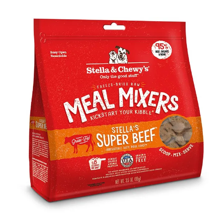 Meal Mixers Freeze Dried Raw Stella'S Super Beef Grain Free Dog Food Topper 3.5-Oz