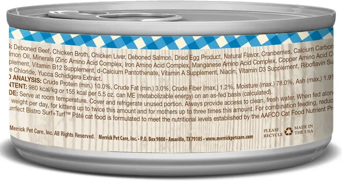 Purrfect Bistro Grain-free Surf & Turf Grain-free Canned Cat Food 5.5-oz