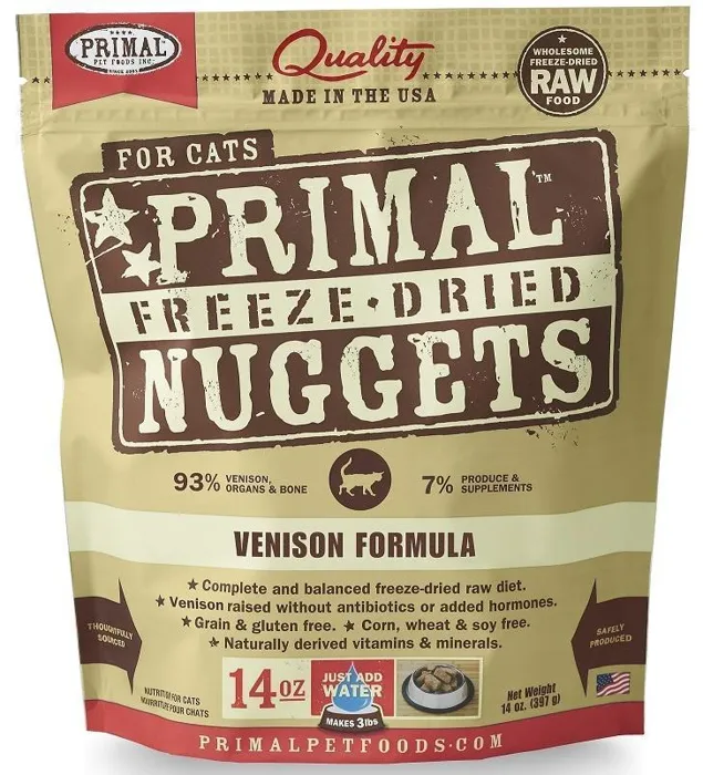 Freeze Dried Nuggets Venison Formula Complete Diet For Cats 14-Oz