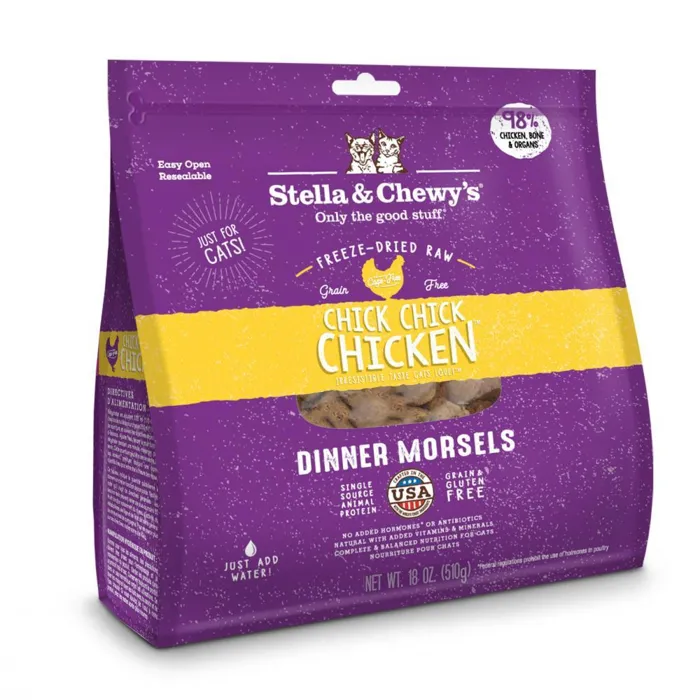 Dinner Morsels Grain Free Chick Chicken Freeze Dried Raw Cat Food 3.5-Oz